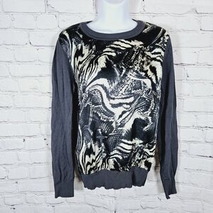 YAL New York Top Size L Sheer Shirt Black and White